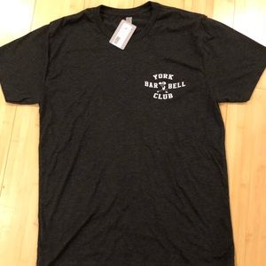 NWT Authentic York Barbell Tshirt, Dark Gray